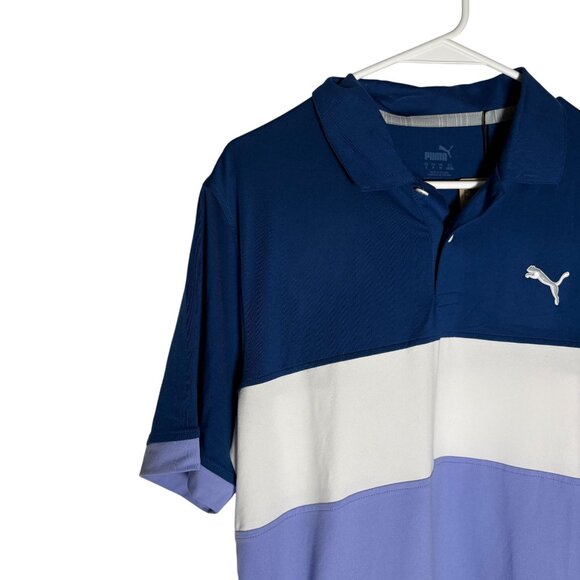 Puma Cloudspun Highway Golf Striped Short SleevePolo Shirt Men's Size Small NWT! - Picture 2 of 6